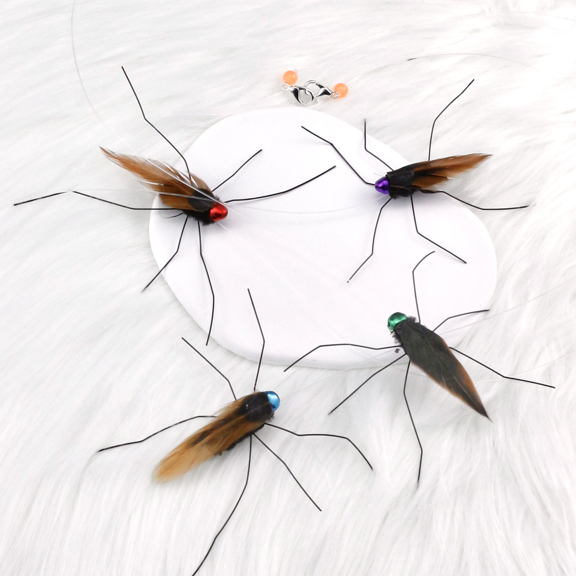 독창적으로 설계된 모기 모양 고양이 낚싯대 교체 헤드, 작은 벌레 모양 고양이 낚싯대 도매, 원천 제조사에서 직접 공급 