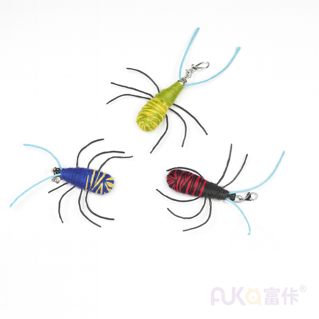 캣닢 내장 고양이 장난감 교체용 헤드｜양모 실감 싸이클 벌레 토이｜2in1 자가놀이 & 낚시대 교체 부품