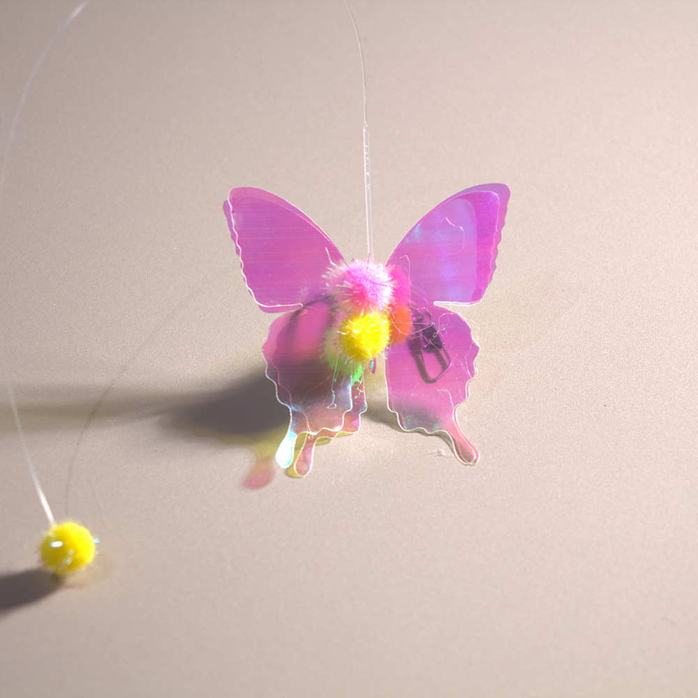 푸카 반짝이는 나비형 고양이 낚싯대 리필 헤드