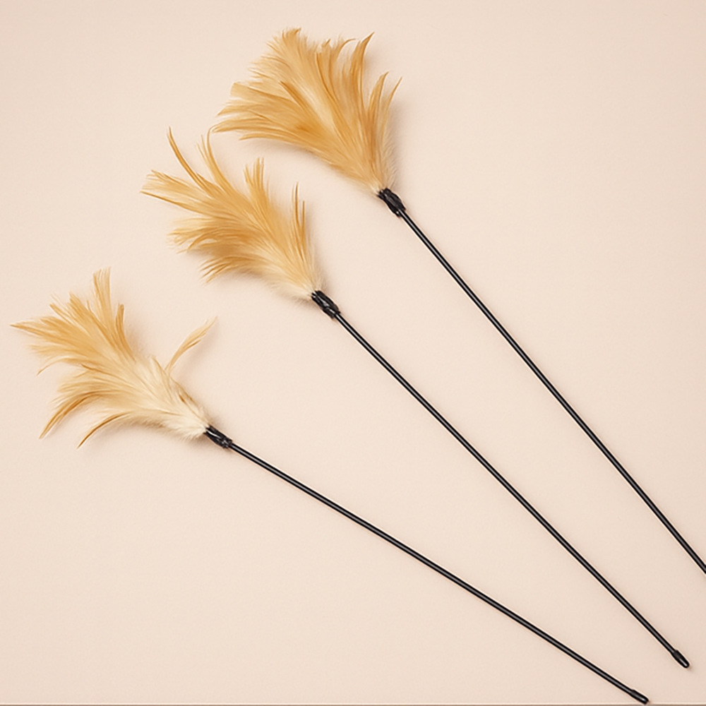 푸카 닭털 깃털 고양이 낚싯대 장난감